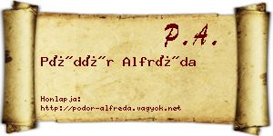 Pödör Alfréda névjegykártya
